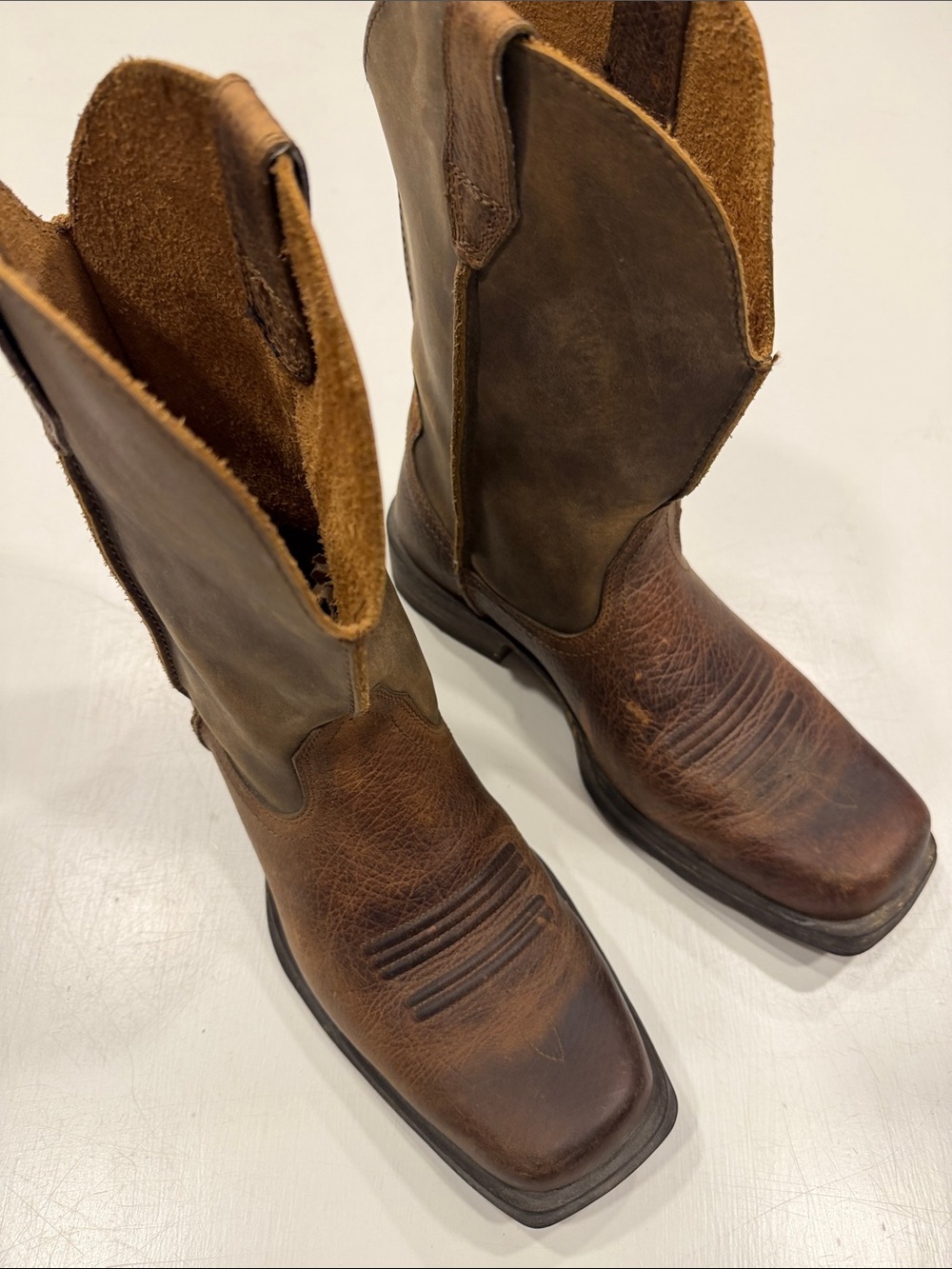 Ariat Brown Two-Tone Leather Cowboy Boots